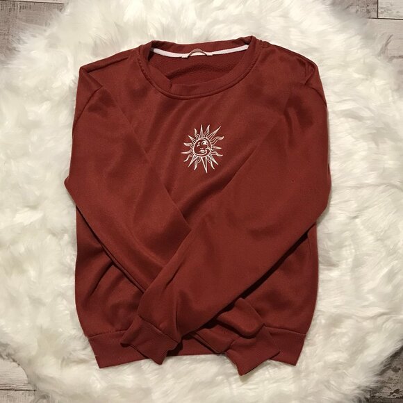 ROMWE Tops - ROMWE Red Sun and Moon Woman's Sweatshirt SIZE L